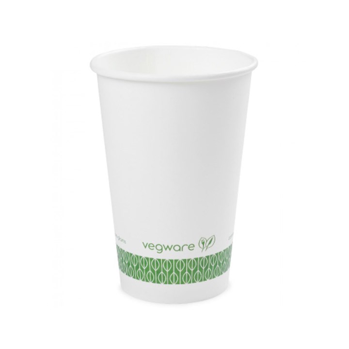 16Oz Vegware Compostable Single Wall Cup White