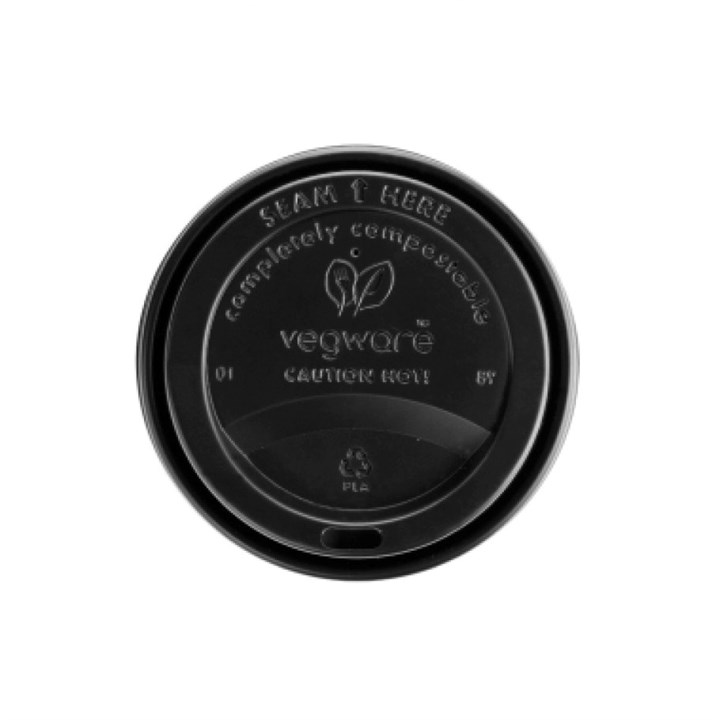 Vegware Black Compostable Sip Thru Lid