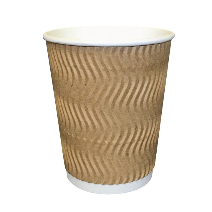 16Oz S-Kraft Ripple Wall Heatwave Disposable Paper Coffee Cup