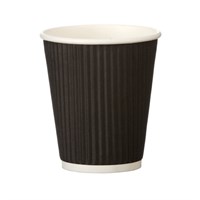 8Oz Black Ripple Wall Heatwave Disposable Paper Coffee Cup 