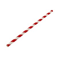 Red Striped Compostable Paper Straws