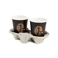 2 CUP CARRIER MADE FROM RECYCLED MATERIAL