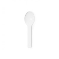 3 Inch White Compostable Plastic Ice Cream Spoon